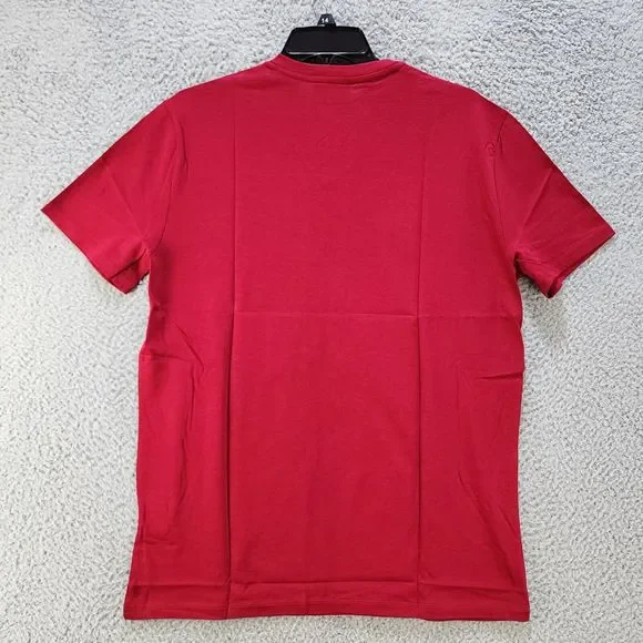 Lacoste V-Neck Logo T-Shirt Men's M Bordeaux Short Sleeves - Picture 9 of 11